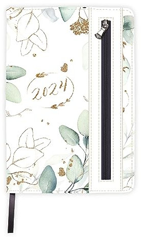 Trötsch Wochenplaner A5 Soft mit Tasche Flowers white 2024: Wochenterminer