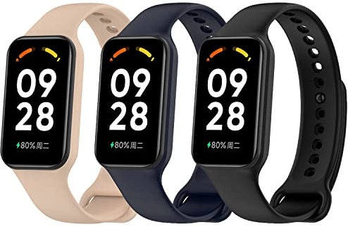 Keweni Cinturino Compatibile con Xiaomi Redmi Smart Band 2,Braccialetti di Ricambio in Silicone Sportivo per Redmi Smart Band 2 (Nero&Blu&Rosa)