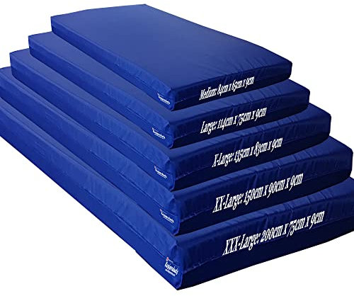 Kosiproducts Gym Crash Mat, High Density Medium Firm 9CM Thick Foam, [Royal Blue, Large]