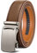KEMISANT Gürtel Herren, Ledergürtel Ratsche Automatikschließe für Herren Business Anzug, 35mm Breit Gürtel,Größe Angepasst(Tawny-130cm/38-44 taille verstellbar)