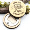 Décapsuleur rond personnalisé en bois à offrir pour la fête des pères, bonne fête papa, tonton, papi, parrain, idée cadeau, aimanté, acier inoxydable, ouvre-bouteille