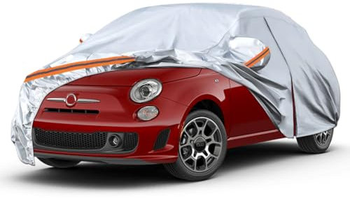 Autoabdeckung Wasserdicht Passend für VW Up FIAT Panda/500/500C/500E Abarth 500, Atmungsaktiv Vollgarage Autoplane für Regen Sonne Staub Schutz Auto Abdeckplane Abdeckung