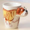 Arawat Hund Tasse Groß 400 ml Lustige 3D Tier Tasse Geschenk Keramik Teetasse Porzellan Kaffeebecher Bulldogge Deko Tasse Kaffee Tee Becher Geburtstagsgeschenk für Männer Jungen Freund Papa Bruder