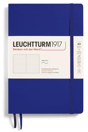 LEUCHTTURM1917 369805 Notizbuch Medium (A5), Softcover Schreibbuch, 123 nummerierte Seiten, Ink, dotted