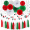 Weihnachtsparty-Dekorationen – 33 Banner, Mexiko-Italien, Luftschlangen, Quasten-Girlande, Seidenpapier, Wabenmuster, Papierlaternenfächer, mexikanisch, italienisch, Geburtstag, Hochzeit, Babyparty,