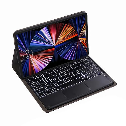 GUPENAA Tastatur Hülle für Lenovo Tab P12 Pro 12.7 TB371FC (2023) mit Stifthalter, Magnetische Abnehmbare Tastatur mit Touchpad,Schwarz