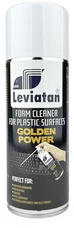 LEVIATAN GOLDEN POWER Mousse Nettoyant pour Plastique 400 ml - Nettoyant pour Ordinateur Portable, Tablette, Smartphones - Nettoyer les Surfaces en Plastique - A une Action Bactéricide