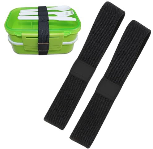 Ryaupy Bento Box Gurt, Elastische Befestigungsgurte für Lunchboxen, Ersatz für Band, für Zuhause, Büro, Schule, Outdoor, Reisen, Camping, Picknick, 2 Pack