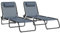 Outsunny 2 Piece Foldable Sun Loungers, Outdoor 4 Level Adjustable Backrest Reclining Chaise Chairs, Steel Frame Recliner Chair for Camping, Hiking, Grey