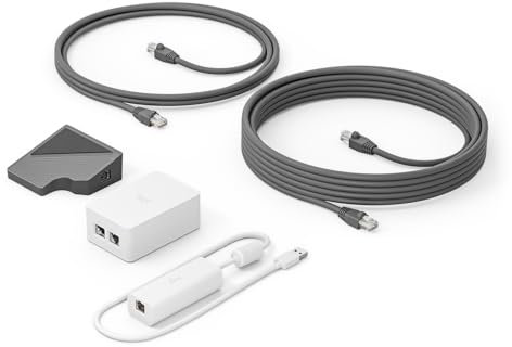 Logitech Cat5e Kit for Logitech Tap Touch Controller - Tap Receiver, Dongle Transceiver, Power Supply, Adapter Set, 2.97 m Cat5e Cable, 7.0 m Cat5e Cable - 952-000019 (Renewed)