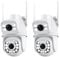 ANBIUX Telecamera Wi-Fi Esterno,2.5K PTZ Videocamera Sorveglianza Esterno con Doppia Lente,Tracciamento Automatico,Rilevamento Umano,Visione Notturna a Colori,IP66,2P