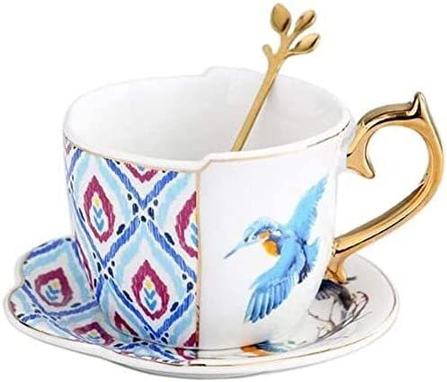 YIHANSS Kreatives Set aus Keramik-Kaffeetasse, Untertasse und Löffel, kreatives Nachmittagstee-Geschirr, 200 ml (Farbe: #3)