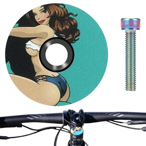 Bike Headset Cap,1 PCS Bike Headset Top Cover,Road Bicycle Headset Top Cover with Bolts,Stem cap Aluminum Bicycle Headset Top Cap Cover for MTB Road Mountain Bicycle Bike Stem Cover with Screws