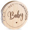 Babyparty Gästebuch mit Holzeinband, Baby Shower Erinnerungsalbum, Baby Shower Gästebuch Holz, Hey Baby Gästebuch, Gästebuch Taufe, mit 35Pcs Blanko Papier, Geschenk für Werdende Mutter (A)