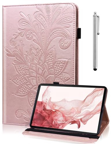 TUOLISG Hülle für iPad mini 5/4 (7,9 Zoll 2019/2015) mit Stifthalter und Stylus,Leichte PU Leder Faltbare Intelligent Schutzhülle für iPad mini 5.4.3.2.1.Generation,Auto Schlaf/Wach-Golden