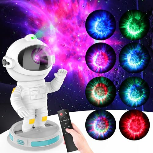 Soarling Proiettore Stelle Soffitto, Proiettore Soffitto 8 Modalità Nebula 360° Telecomando, Astronauta Cielo Stellato Galassia Proiettore, Astronauta Proiettore Stelle, Regali per bambini, Adulti