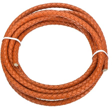 sourcing map Braided Leather Cord, 4mm Round Braided Faux Leather Necklace Cord Bolo Tie String 2 Yard for Jewelry Making Necklace Crafts Beading Braiding 43