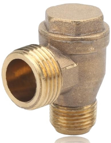 2‑Way Check Valve, Brass Air Compressor Threaded Non Return Valve Fittings Dual Check Valve Female Outlet Spring Mesh Check Valve for Pipe System