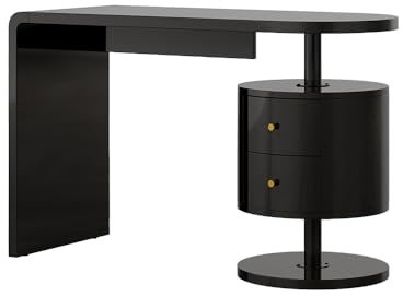 Vicco Schminktisch Lara, Schwarz Hochglanz, 120 cm mit 2 Schubladen