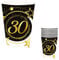 FIESTAS GUIRCA | 6 Gobelets Jetables de 30 Ans (240 ml) (9 cm) - Décoration de Table pour Fêtes - Idéal pour Célébrations et Événements - Noir, Or, Blanc
