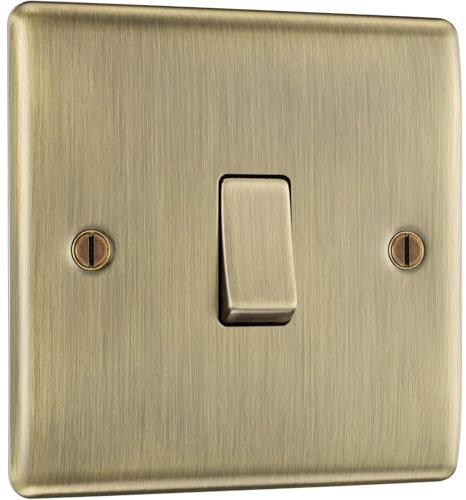 AMK® BG 1 Gang Switch Antique Brass Look Elegant Design Single Light Switch Exposed Screws