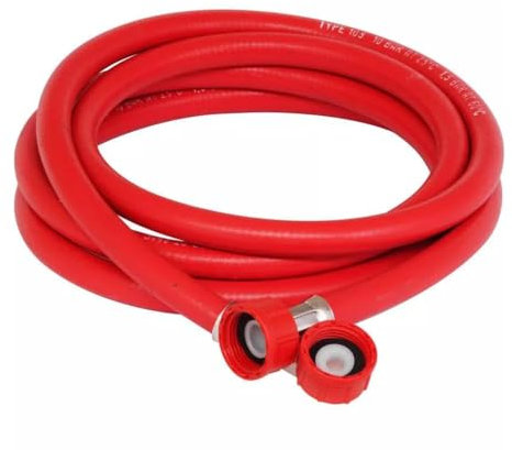 Manguera universal para lavadora | Manguera de alimentación de tubería de entrada de agua caliente para lavavajillas | Manguera de alimentación universal para lavadoras (rojo, 2,5 metros)