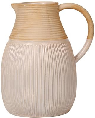 HdjjLtor Keramikvase Mit Griff Für Dekoration, Rustikale Vase Für Pampasgras Vintage Keramik Blumenvase Für Tisch Regal Bücherregal Und Eingangsbereich,Messing