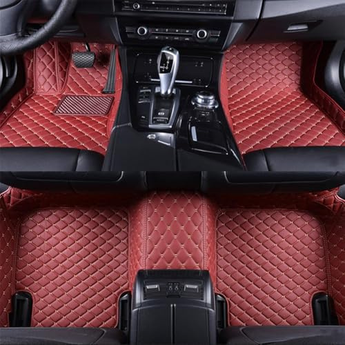 WQIUTT Auto Fußmatte für Mercedes Benz GLC 300 GLC 350e GLC 43 AMG 2024 2023,Leder Custom Volle Abdeckung Bodenmatte rutschfeste Wasserdicht Autozubehör Innere,C