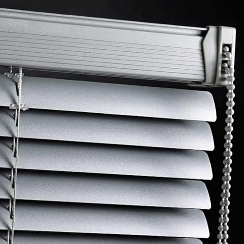 DZHTUF Window Blinds, Aluminium Venetian Blinds, Metal Venetian Blinds, 25mm Silver Grey Aluminium Slats, Horizontal Blinds For Doors And Windows, Sunshades,W×H-80x120cm/31x47in