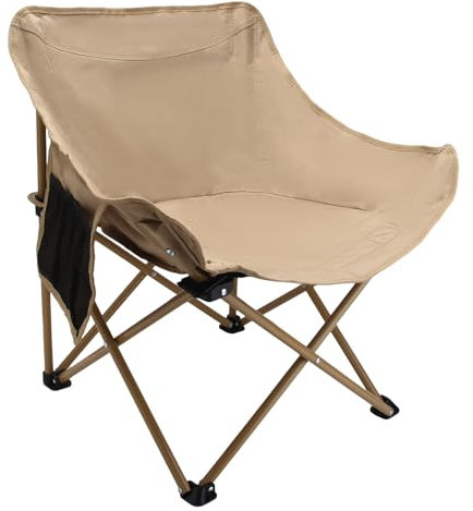 XUDREZ Klappstuhl Mondstuhl Campingstuhl Faltbar 150kg Keine Montage Erforderlich Campingstühle Mit Seitentaschen Faltstuhl Ultraleicht Für Outdoor Anglerstuhl Strandkorb, Braun