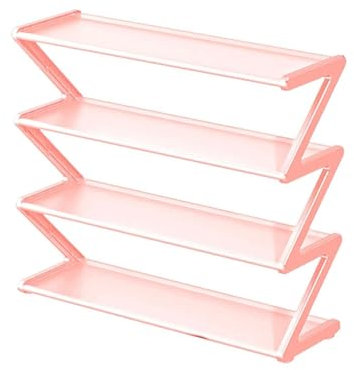 Schuhregal Platzsparend, Schuregal mit 4 Ebenen, Schuhregal Rosa Klein Schuhregale Platzsparend Schuhregal Schmal Schuhständer Stabiler & Langlebiger Schuh Organizer für Schrank Outdoor Draußen