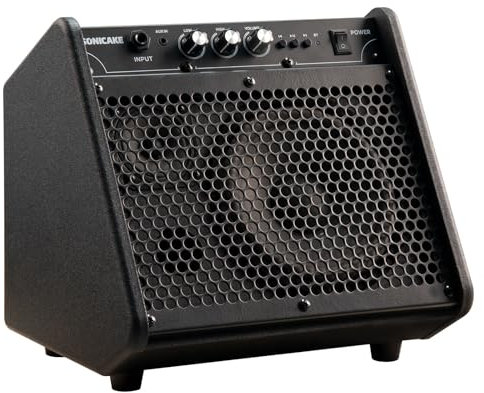 SONICAKE Amplificador para Batería Electrónica 20W Altavoz Bluetooth Portátil con Doble Altavoz y USB