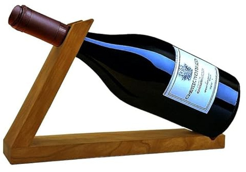 Weinflaschenhalter aus amerikanischem Kirschholz für 1–3 Flaschen | Handgemachter Weinhalter Holz | Geschenkidee für Weinliebhaber | Weinständer | Weinflaschenhalterung | Flaschenhalter