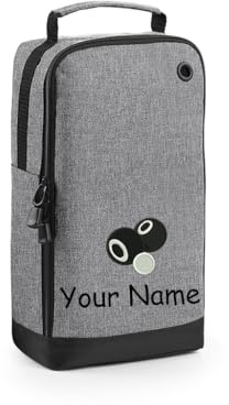Personalised Embroidered Lawn Bowls Shoe Bag Bowling Design Personalised Lawn Bowl Design Gift Personalised with Name.Choice of Colours (Grey)