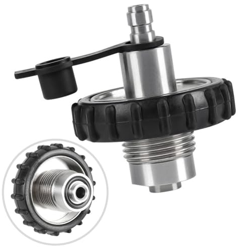 URPIZY Scuba Tauchzylinder Adapter G5/8 für DIN auf 8 mm männlich, Edelstahl, mit Schutzkappe, für schnelle Luftbefüllung, passend für Tauchflaschen mit DIN-Anschluss