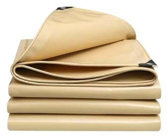 Toldo Impermeable Exterior,PVC, Resistente a la Intemperie, Lona Impermeable Exterior, para Muebles de Jardín, Camión, Coche, Piscina, Madera,Beige 3×6m