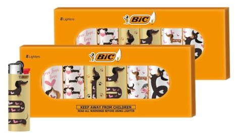 BIC - Packung mit 16 Maxi-Dackelfeuerzeugen.
