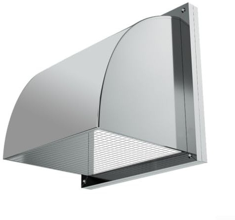 304 Stainless Steel Square Range Hood Cover Rainproof Windproof for Cooker Hood Exterior Vent Cap Weatherproof Guard 30x35x40cm(8-inch)