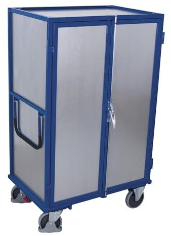 VARIOfit Etagenwagen fest verschweißt 1.045 x 685 mm Stahlblechwände 4 Etagenböden Doppelflügeltür mit Basquille-Verschluss