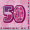Unique Party 28442 - Glitz Pink 50th Birthday Paper Napkins, Pack of 16
