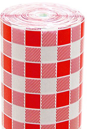García de pou Nappe Aneto Ronde ''Vichy Rouge'' 48 G/M2 1,20X100 M Blanc Cellulose - 1 unités