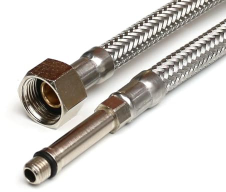 Panzerschlauch 3/8ÜM x AG M8x1 lang, Flexschlauch DN6 für Sanitär mit Trinkwasserzulassung, 20cm-2m