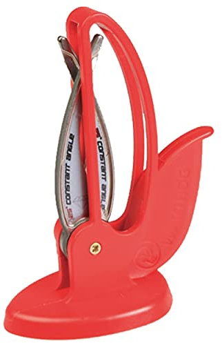 Warthog Sharpeners Knife Sharpener, V-Sharp Curve, Diamond Knife Sharpener for Smooth Blades 13cm x 7.5cm x 17.5cm, red, Curve