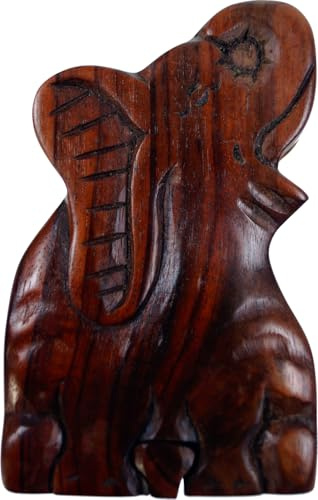 Puzzlebox, Schmuckschatulle, Magic Box mit Geheimversteck, Elefant 1 | Zerlegbare Schachtel aus Holz, ideal für Schmuck, einzigartiges Design, vielseitig einsetzbar, Naturprodukt