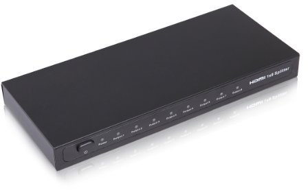 C&E HDMI 1x8 Mini 8 Port Splitter Amplifier 1080P Support 3D 2 4 Size: 1X8 with 3D support, Model: CNE62853