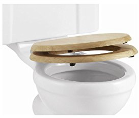 Burlington Wooden Golden Oak Soft-Close Toilet Seat