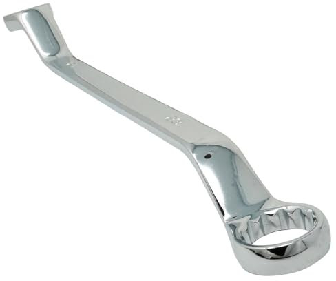 Dapetz® Deep Offset Bi-Hex Swan Neck Ring Spanner 21mm - 23mm – Chrome Vanadium Steel Wrench, Slim Profile for Tight Spaces