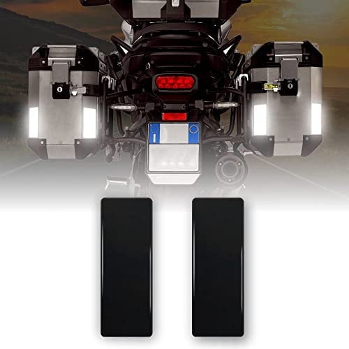 4R Quattroerre.it - 5762 - Rifrangenti Adesivi 3D per Bauletti Moto, Nero, 2 Pezzi, 4 x 10 cm