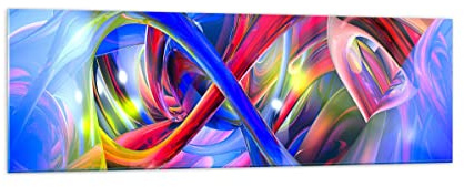 ARTTOR Bilder auf Glas 160x50cm Wandbild Glasdruck 3D Abstrakt - 2294