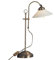 Höhenverstellbare LED Tischlampe LANDLIFE in Altmessing, schwenkbarer Glasschirm, Globo Lighting